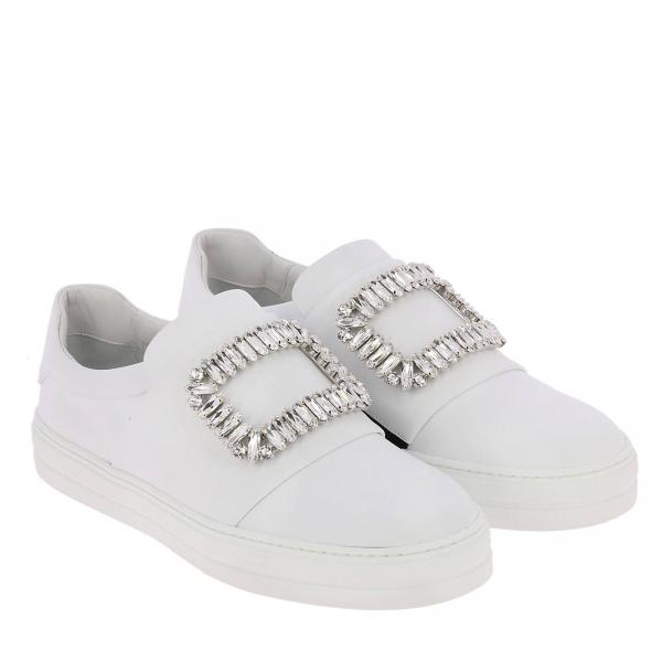 Pelle Sneakers On Liscia Buckle Sneaky Strass In Slip Viv' DEW2I9H