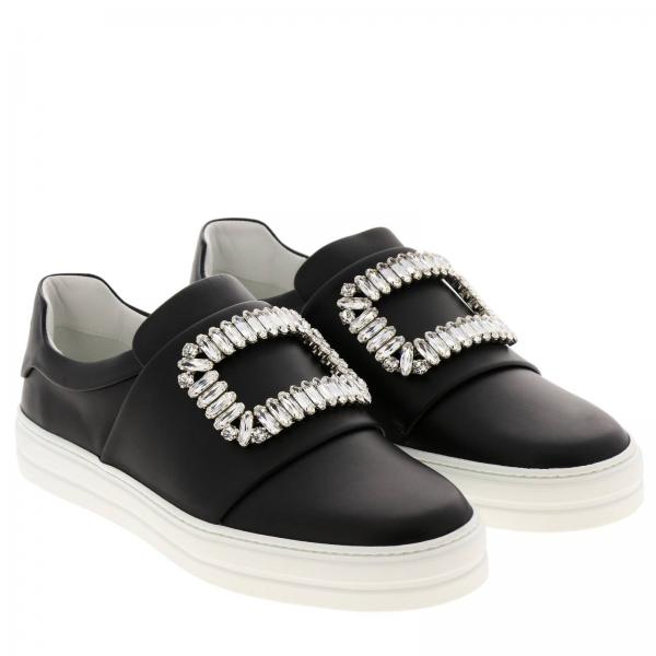 Pelle Sneakers On Liscia Buckle Sneaky Strass In Slip Viv' DEW2I9H