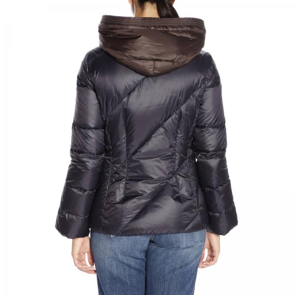 Piumino Corto Trapuntato In Nylon Cappuccio Con Twist Amovibile v80Nnwm