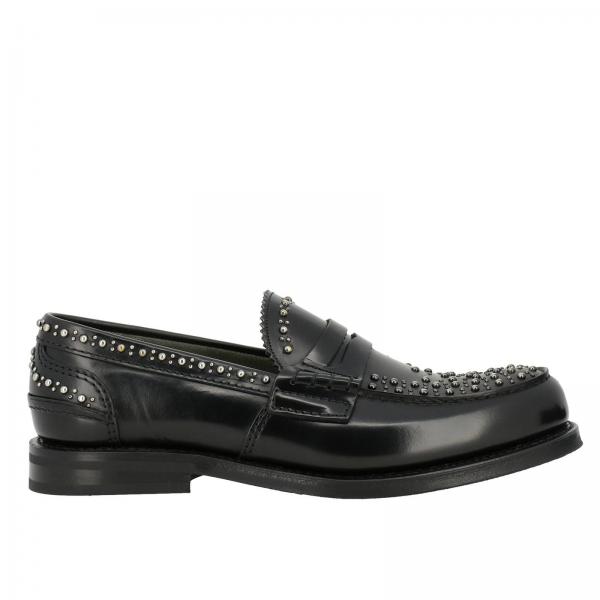 Mocassino Penbrey met in vera pelle custom grade con traversina e borchie metalliche