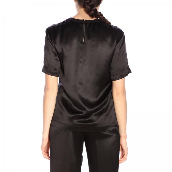 Top Satin Girocollo Mezza Manica Top nwOX0PNkZ8