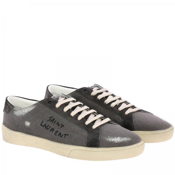E Stringata Camoscio Effetto Con Laurent Tela Logo In Used Sneakers Saint Yby6gf7v