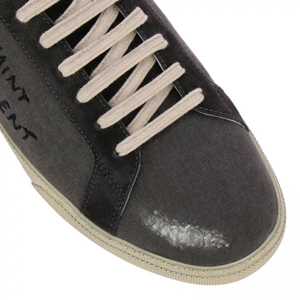 E Stringata Camoscio Effetto Con Laurent Tela Logo In Used Sneakers Saint Yby6gf7v