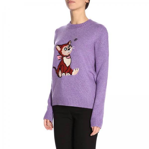 Pullover In A Gatto Girocollo Con Maxi Jacquard Ok8nwNXZ0P