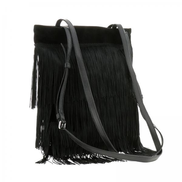 Over Shopping Logo 5bg011 Camoscio Donna Mano Miu A Con In Frange Bag Borsa E NeroMini All 008 Y67byfgv