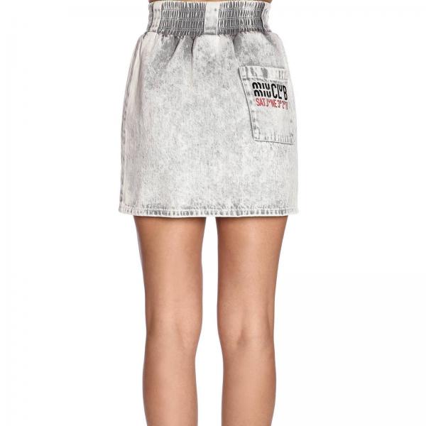 E Zip Marmorizzato Vita In Con Denim Elasticizzata Gonna HIE2WDY9