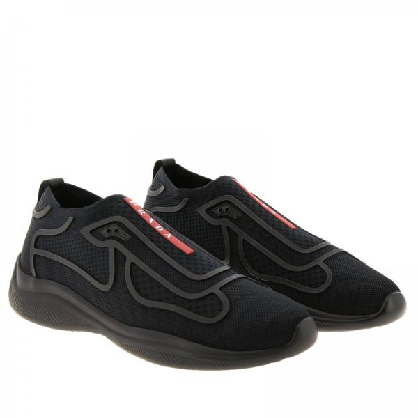 Tecnico Slip Sneakers Prada Mesh America's In Logo Con Cup On Lqc34RAj5