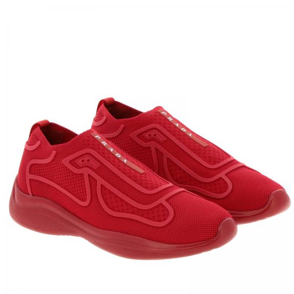 Tecnico Slip Sneakers Prada Mesh America's In Logo Con Cup On Lqc34RAj5