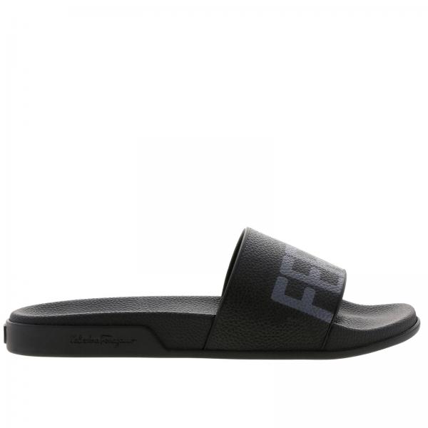 Salvatore Ferragamo Outlet: Shoes men - Black | Sandals Salvatore ...
