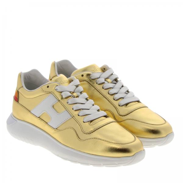 Hogan Outlet: Shoes women - Gold | Sneakers Hogan HXW3710AP24 I81 ...