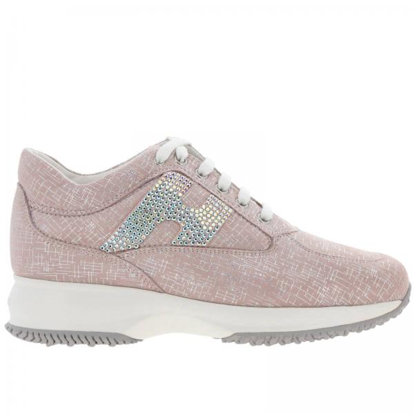 Sneakers Interactive Classic in camoscio con effetto micro laminato e H di strass