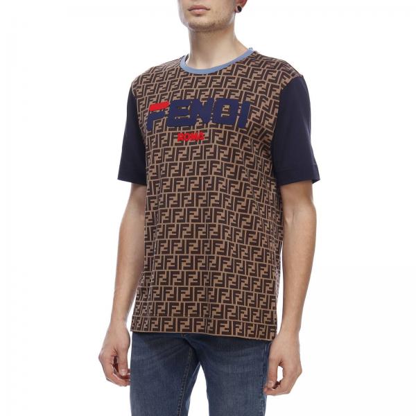 Over Girocollo Con Corte All Ff shirt Fendi Logo Stampa A Maniche E T Patch nPk0w8OX