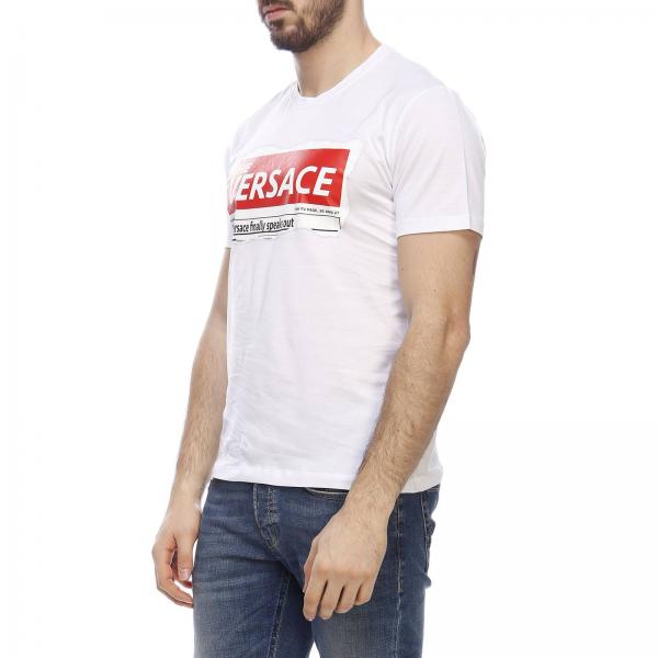 Stampa Con Maniche Maxi Versace shirt Tabloid T Corte A BCQdoxWre