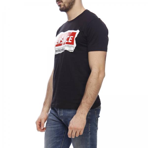 Stampa Con Maniche Maxi Versace shirt Tabloid T Corte A BCQdoxWre