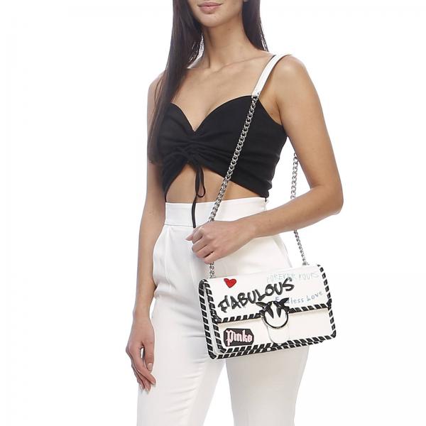 Pinko Outlet Shoulder bag women White Crossbody Bags Pinko 1P21DD