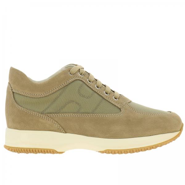 Sneakers Interactive Classic in camoscio e micro rete con H bombata