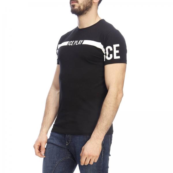T Con Basic A Stretch Maxi Maniche Ice Play Stampa shirt Corte 8XPkn0Ow