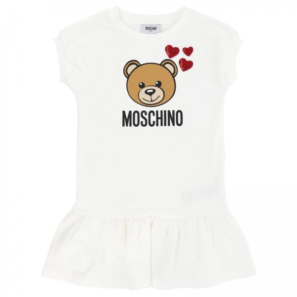 Moschino Kid Outlet: dress for girls - White | Moschino Kid dress ...
