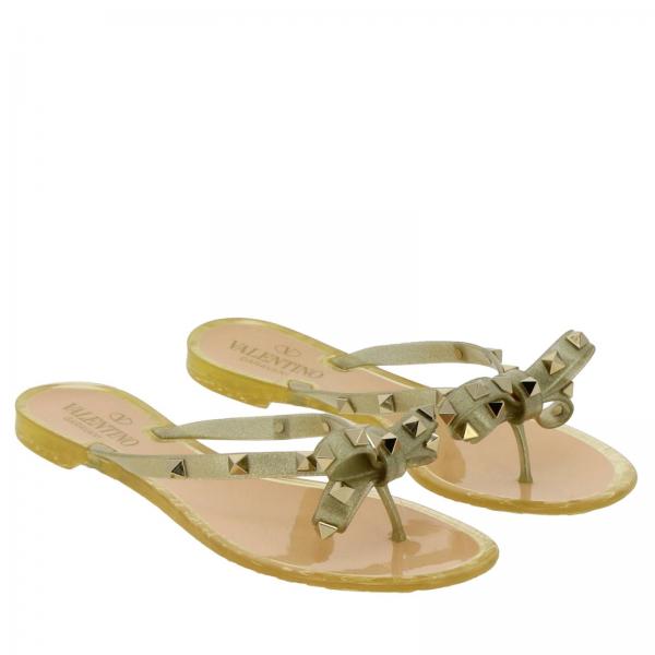valentino gold flat sandals