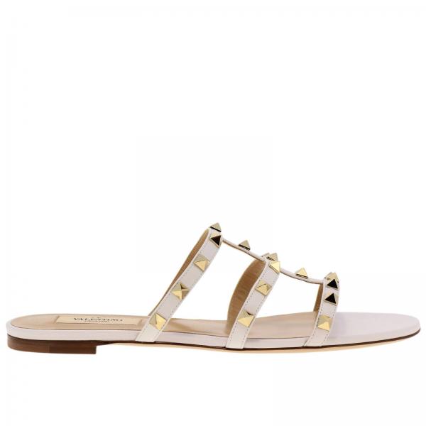 valentino rockstud ankle strap flat