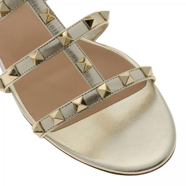 valentino gold flat sandals