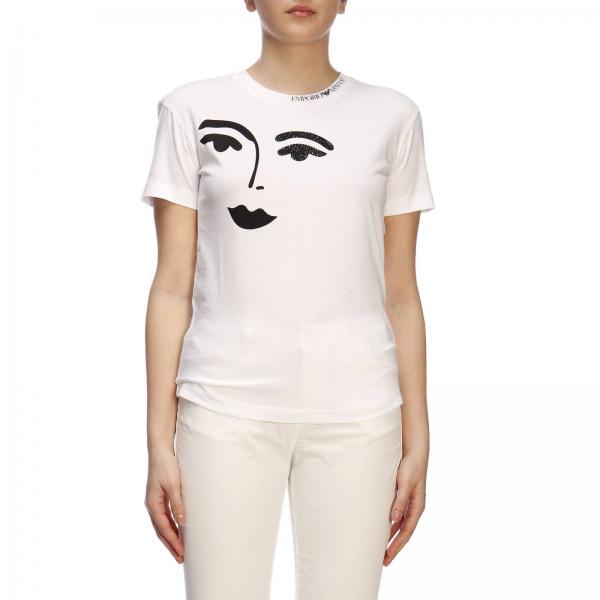 Emporio Armani Outlet: t-shirt for woman - White | Emporio Armani t ...