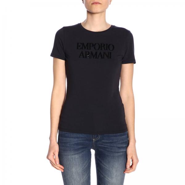 Emporio Armani Outlet: t-shirt for woman - Blue | Emporio Armani t ...