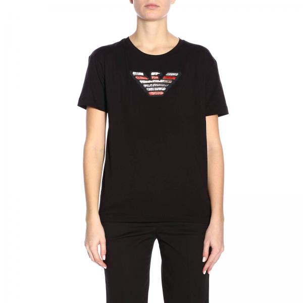 Emporio Armani Outlet: T-shirt women - Black | T-Shirt Emporio Armani ...