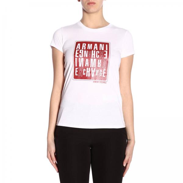 T shirt Con Logo A Maniche Corte Stampa Maxi Armani Exchange X0wON8nPk