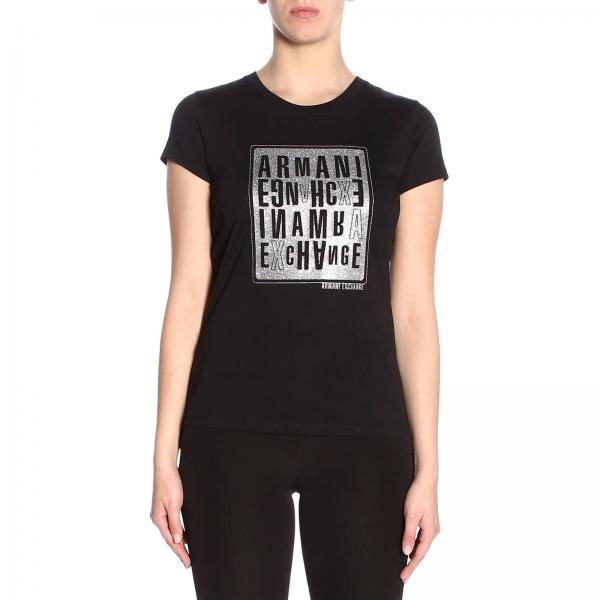 T shirt Con Logo A Maniche Corte Stampa Maxi Armani Exchange X0wON8nPk