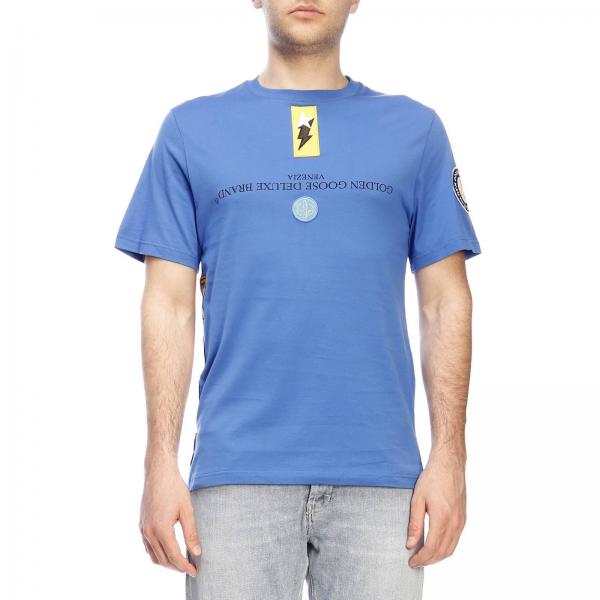 Golden Goose Outlet: t-shirt for man - Blue | Golden Goose t-shirt ...