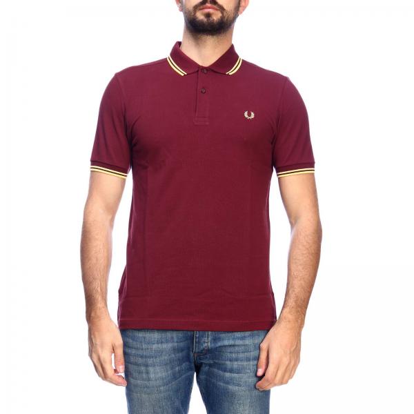 Fred Perry Outlet: T-shirt men | T-Shirt Fred Perry Men Burgundy | T