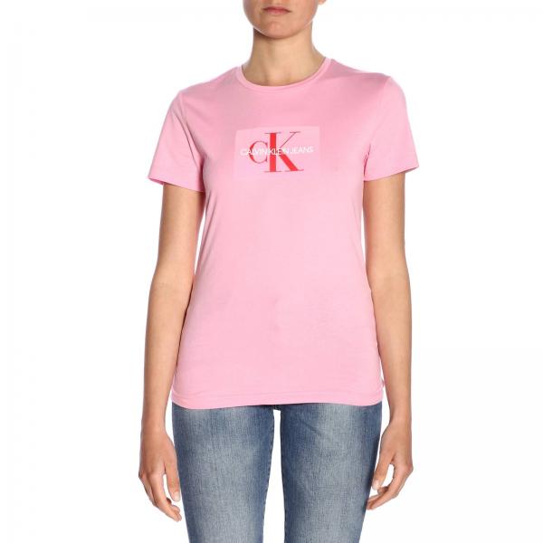 Calvin Klein Jeans Outlet: T-shirt women - Pink | T-Shirt Calvin Klein ...