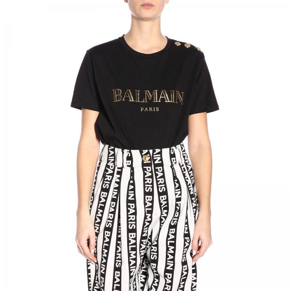 BALMAIN: T-shirt women | T-Shirt Balmain Women Black | T-Shirt Balmain ...