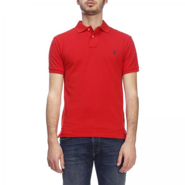 Polo a maniche corte slim fit in cotone a nido d'ape con logo Polo Ralph Lauren ricamato