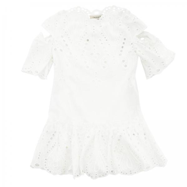 Twinset Outlet: dress for girls - White | Twinset dress 191GJ2620 ...