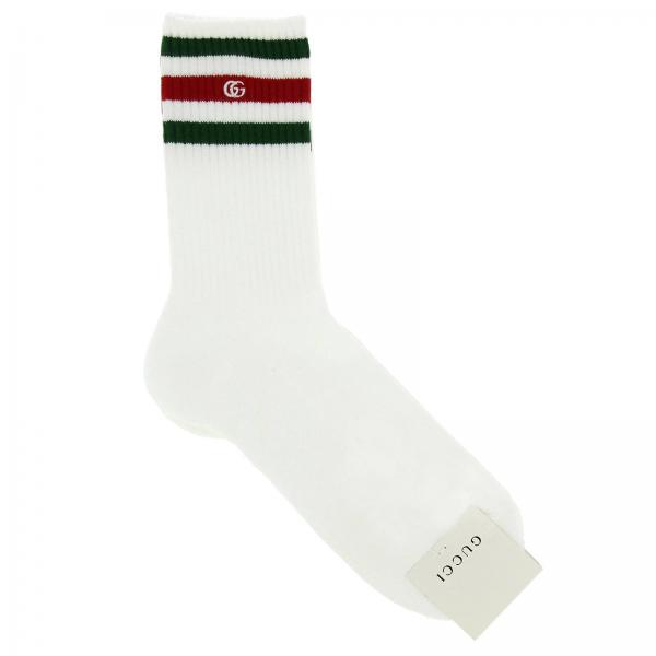 GUCCI: Stretch fabric socks with Web logo - Green | Socks Gucci 459532 ...