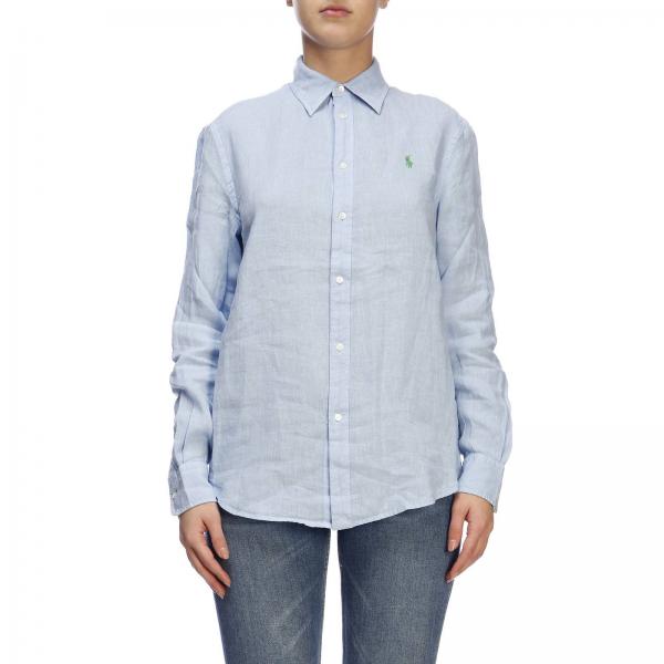 Polo Ralph Lauren Outlet: shirt for woman - Gnawed Blue | Polo Ralph ...