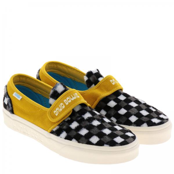 Vans Outlet: Sneakers Slip on in camoscio con fascia a strappo David Bowie  - Giallo | Sneakers Vans VN0A3WM4V GIGLIO.COM