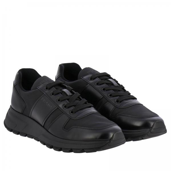 Prax 01 Prada sneakers in nylon and leather with embossed logo ...