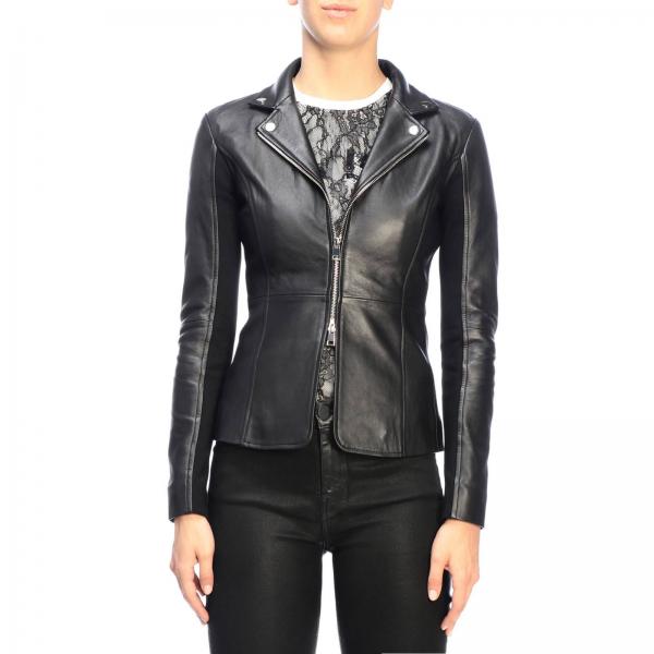 Pinko Stravedere synthetic leather jacket with zip