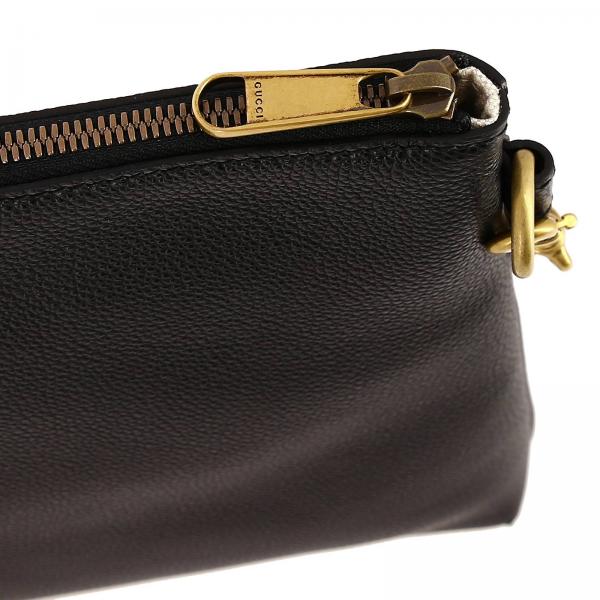 GUCCI: Medium print leather clutch bag with Classic print - Black ...