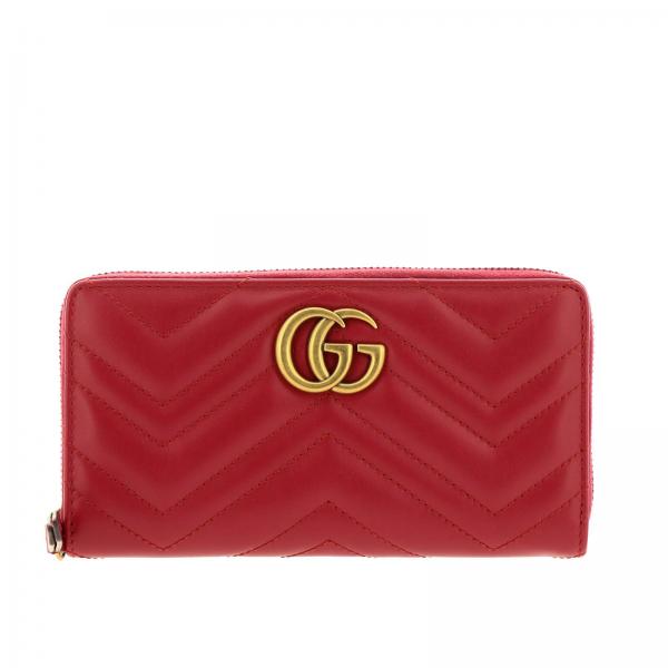 GUCCI: GG Marmont continental wallet in quilted leather with chevron ...