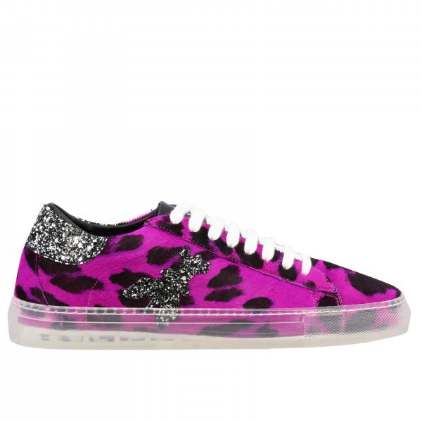 Sneakers Patrizia Pepe in cavallino animalier con logo di strass