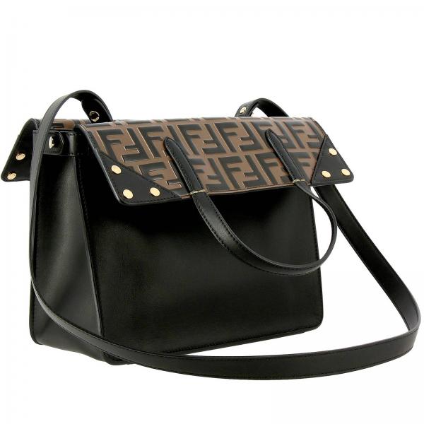 A72a Con FendiBorsa Dettagli Pelle Opaca Tote Borse In Ff Small A Tracolla Flip Donna 8bt302 QoedCBrxW