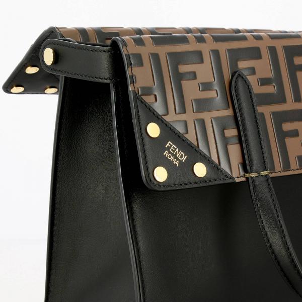 A72a Con FendiBorsa Dettagli Pelle Opaca Tote Borse In Ff Small A Tracolla Flip Donna 8bt302 QoedCBrxW