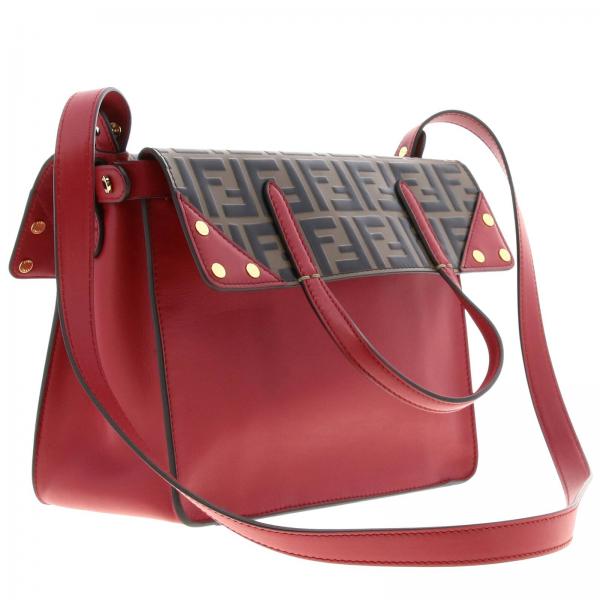A72a Con FendiBorsa Dettagli Pelle Opaca Tote Borse In Ff Small A Tracolla Flip Donna 8bt302 QoedCBrxW