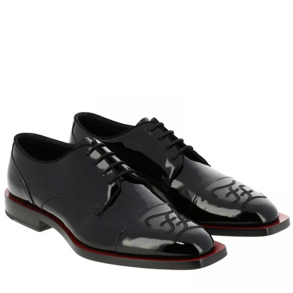 Guardolo A Ff Con Scarpe NeroDerby Vernice E Karl Contrasto In Stringate 7l1263 Uomo Fendi Ricamo Logo A8pc KFTlc1J3
