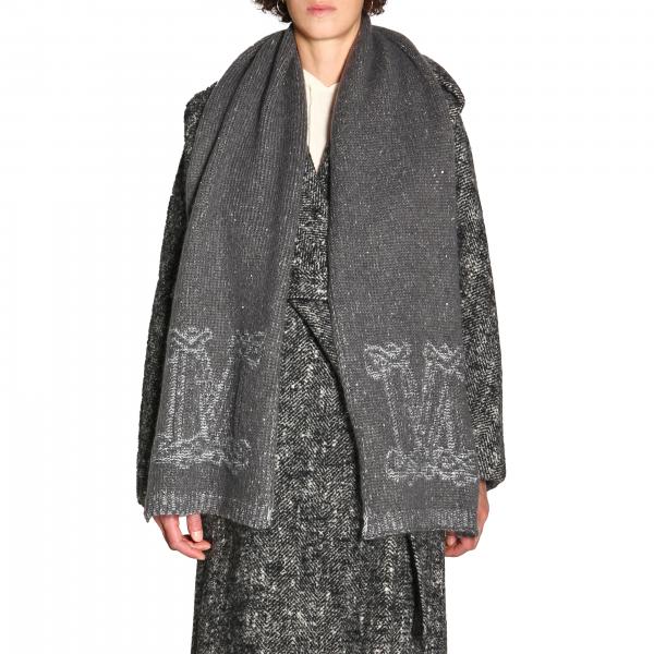 Sciarpa Max Mara Ebori in mohair con paillettes e logo in jacquard