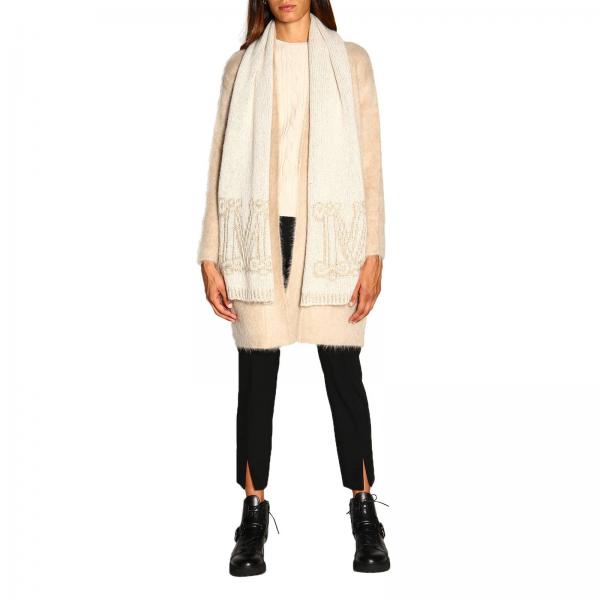 Écharpe Max Mara Ebori en mohair avec paillettes et logo en jacquard
